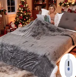 Electric Blanket Full Size Skin Friendly Flannel 4 Heating Levels, 10 Hour Auto Shut-Off, Fast Heating, Machine Washable,Christmas Limited Edition, Gift for Winter, Cozy Night, Home Use, Valentine's Day gift, FathersDavGift,Christmas gifts