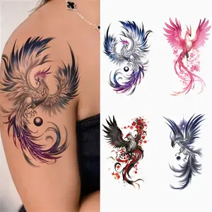 4 Sheets/Set of Phoenix Tattoo Stickers