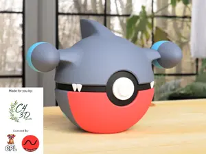 Gible Ball - 1st Print - High-Quality PLA, 3D Printed Pokeball Figure, Decor