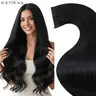 LaaVoo Hair Tape-in Extensions, Natural Straight, 20 Pieces, Wash & Straighten Compatible, Long-Lasting Hair Accessory
