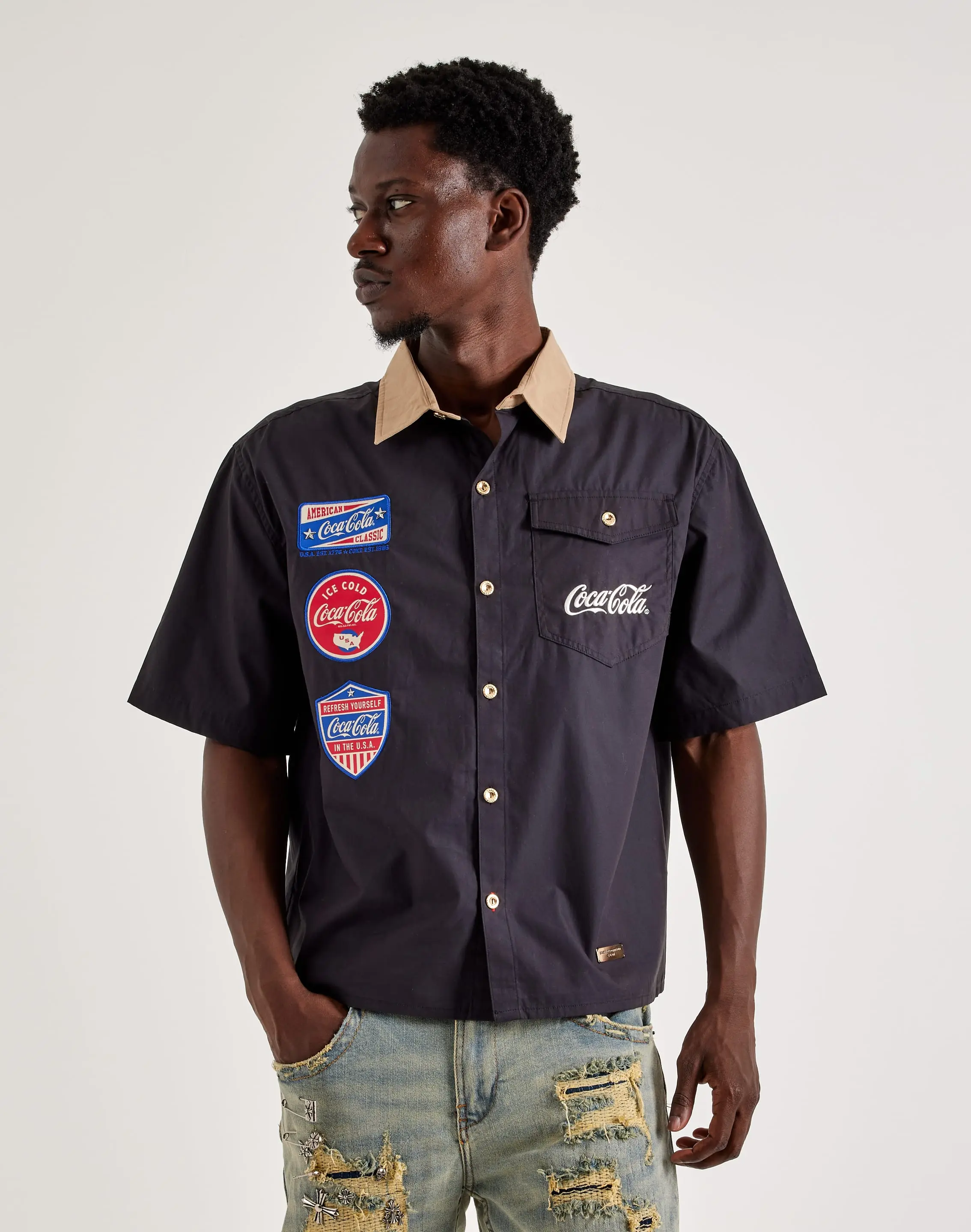 Mens Preme Coca-Cola Woven Shirt