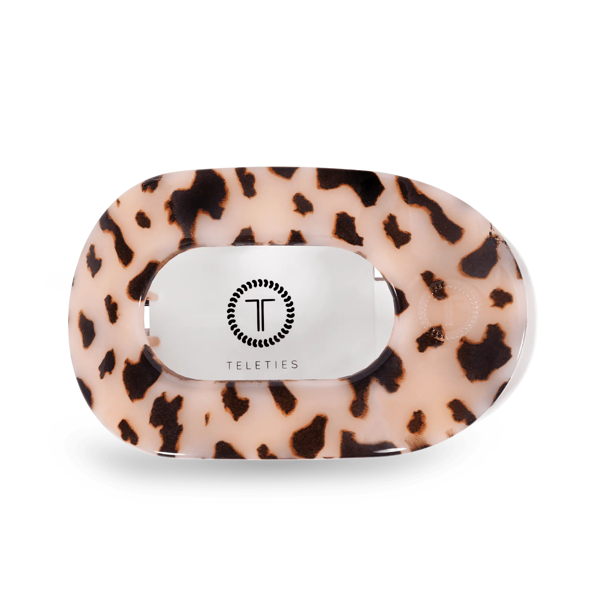 TELETIES - Blonde Tortoise Large Flat Round Hair Clip - Lay Flat, Strong Grip, Nearly Unbreakable