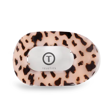 TELETIES - Blonde Tortoise Large Flat Round Hair Clip - Lay Flat, Strong Grip, Nearly Unbreakable