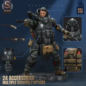 Joytoy Steel Cavalry Assault Walker 1/25 Scale 3 Inch Military Figure Model, High Mobility Sci-Fi Collectible Toy PVC Action Figures with 24 Detachable Tactical Accessories