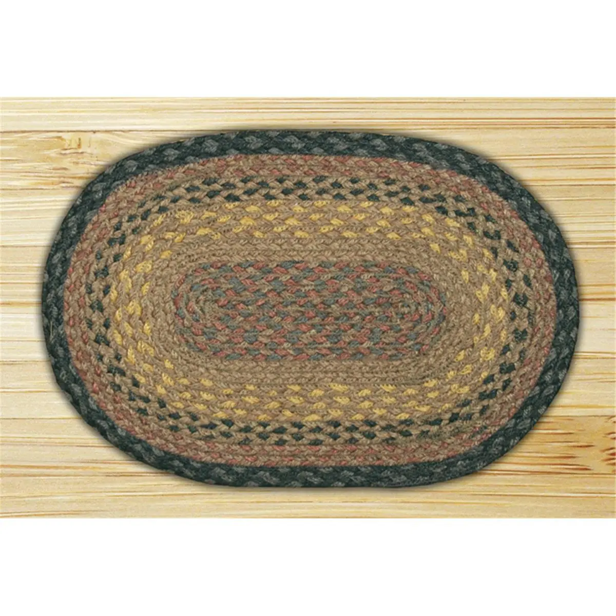 212 MAIN Oval Shape Wooden Decorative Placemat - High-Quality Components, Kitchenware, 00-099 Brown-Black-Charcoal Colors, 10x15 in, Indoor Household Use
