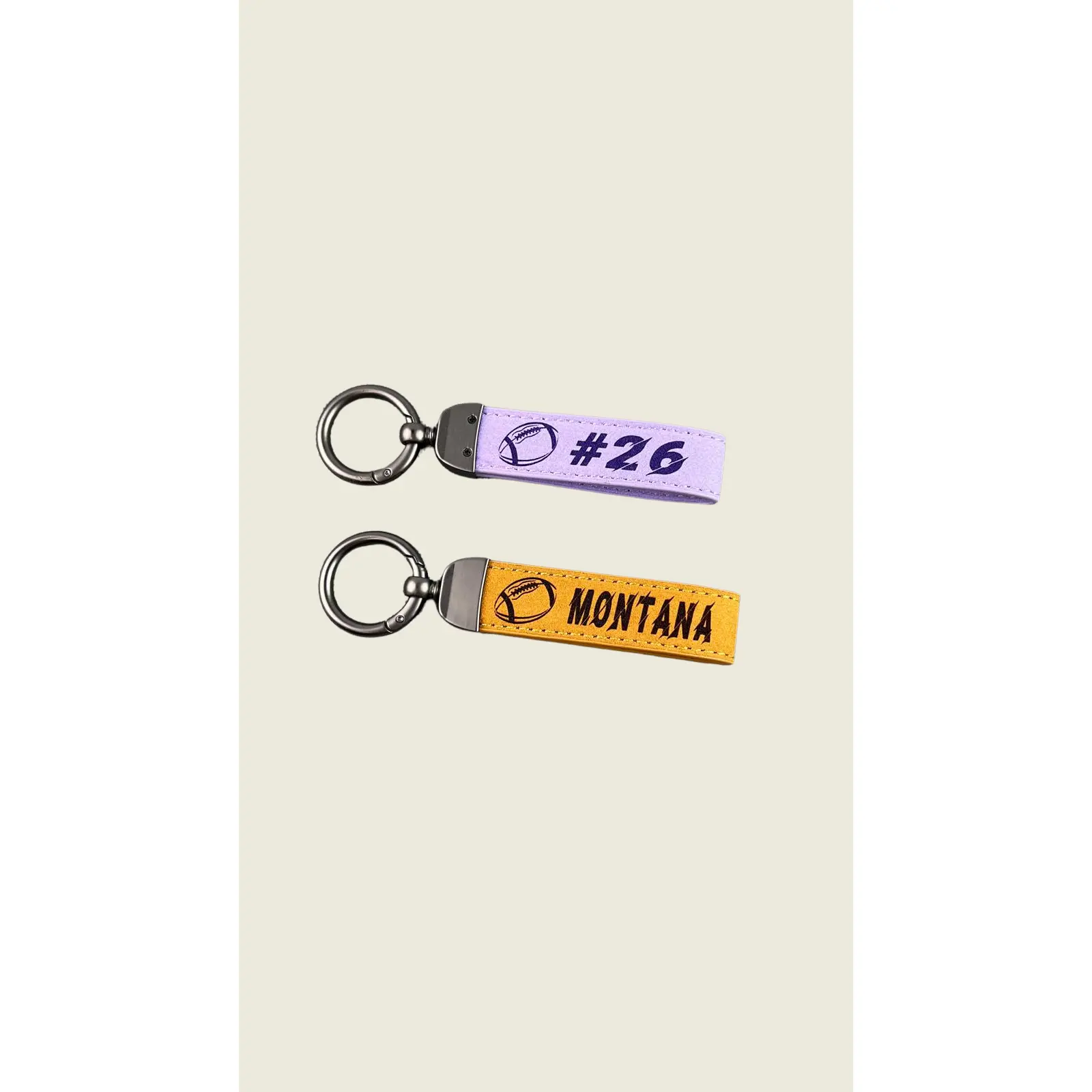 Personalized Football Keychain – Custom Engraved Leather Sports Gift