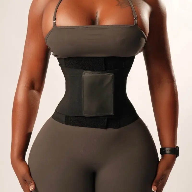 Triple-Wrap Sweat Waist Trainer Belt for Women Adjustable Tummy Control High Compression Shaping Workout Support Durable Stretch Fabric