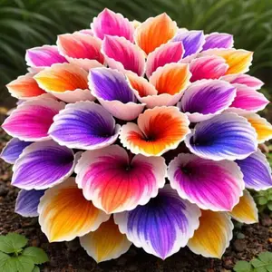 1000+ Multicolored Hosta Seeds Grow This Bright Pink Orange Purple Foliage