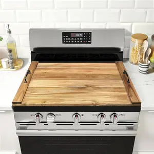 Noodle Board Stove Cover with Handles for Electric, Gas Stove Top (Acacia )