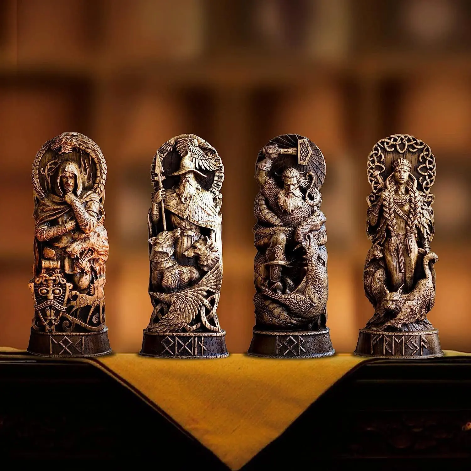 Nordic Gods Statue, Thor Loki Odin Mythical Sculpture, Mythical Statues, Mythological Figures, Home Office Decor, Fantasy Figurine, Unique Art Collectible