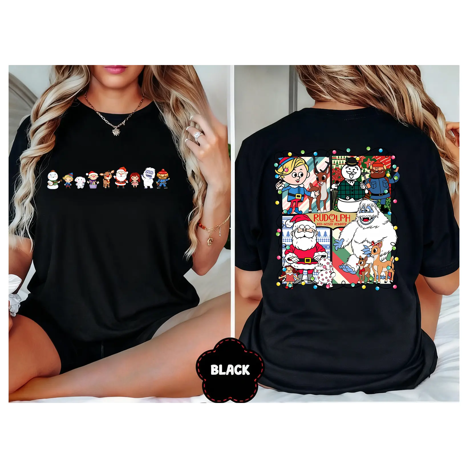 Delivered after Christmas-2-Sided Rudolph Red Nosed T-Shirt, Misfit Toys Christmas Crewneck, Family Christmas Pullover, Christmas Movie Tee, Christmas Gift