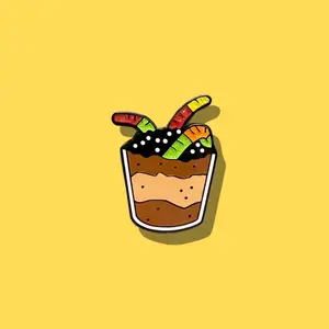 Nostalgic “Dirt Cup” Glitter Pudding Enamel Pin