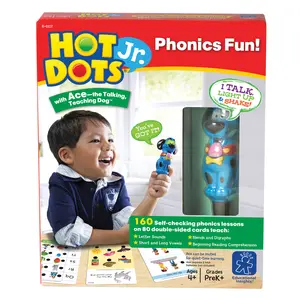 Educational Insights Hot Dots Jr. Phonics Fun Set with Interactive Pen, Learn to Read Workbook, 160 Lessons for Homeschool & Classroom, Ages 4+