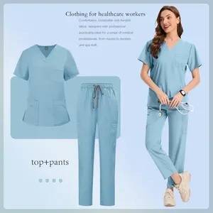 New Medical Uniform Women Hospital Scrubs Set Wholesale Pharmacy Clinical Working Clothes Nursing Uniforms Healthcare Work Suit