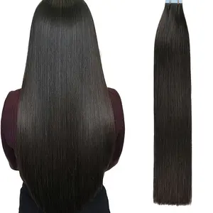 2025 NEW Fashionable 20pcs Natural Black Tape-In Hair Extensions, Real Human Hair, 14-24 Inches, Straight Style, # 1B Black, Perfect for Women, Versatile for All Ethnicities