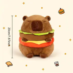 Stuffed animals for chlidren 20cm/7.87inch Unisex Capybara Form Hamburger Animal Plush Toy, Ideal Gift for Birthdays, Christmas0cm/7.87inch Unisex Capybara Form Hamburger Animal Plush Toy, Ideal Gift for Birthdays, Christmas