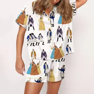 Hamilton Musical Satin Pajama Set for Women, Broadway Inspired Sleepwear, Cozy Theatre Loungewear Gift for Mum & Fans