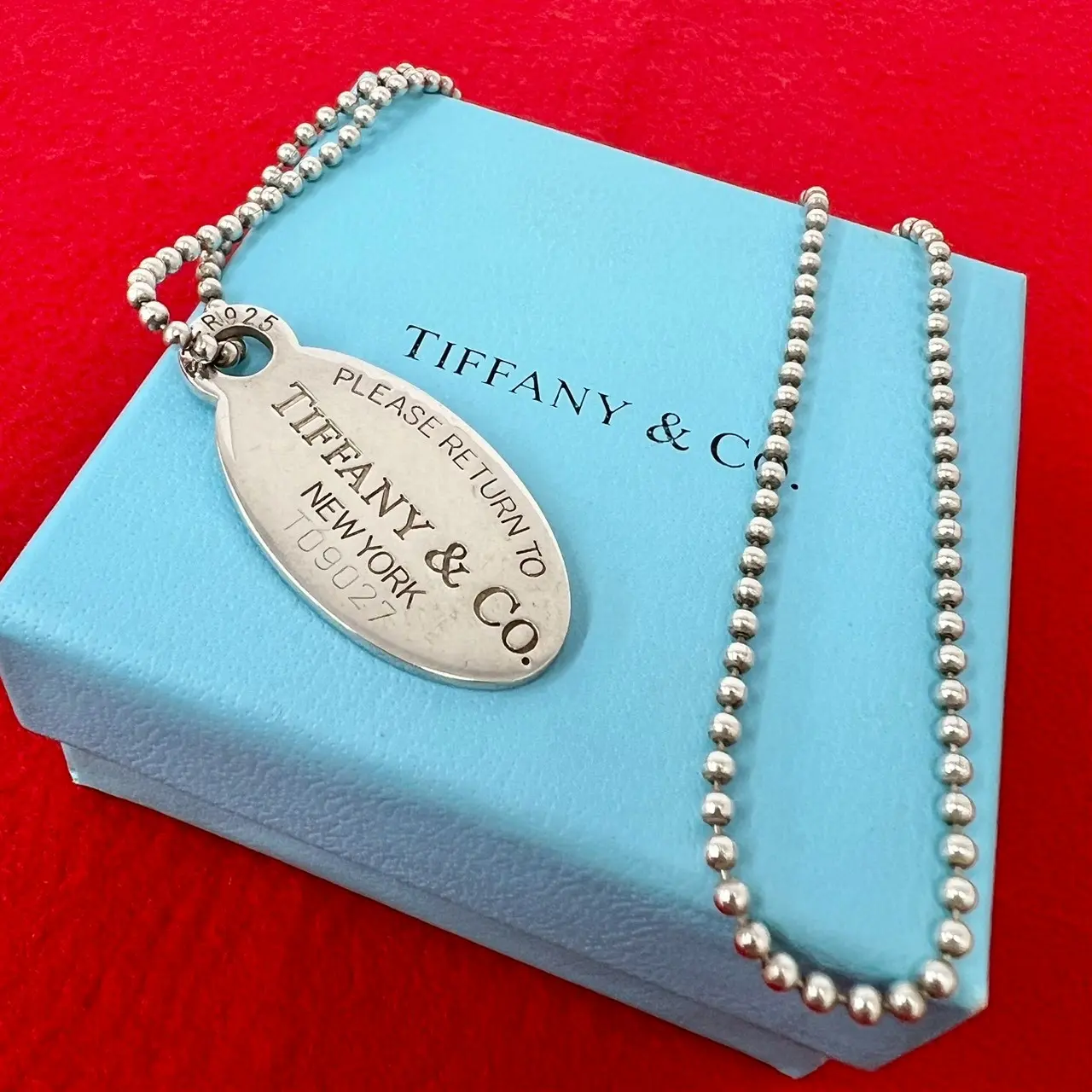 Pre-owned Tiffany & Co. Sterling Silver 925 (Ag925) Small Leather Goods Tiffany&Co. Return to Tiffany Silver Necklace