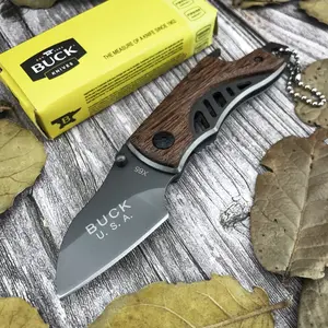 New Mini X65 Folding Pocket Knife with 5Cr13Mov Blade, Wooden Handle—Portable Keychain Knife, EDC, Fishing, Cutting, and Multi-Purpose Tool, Survival and Outdoor Knife