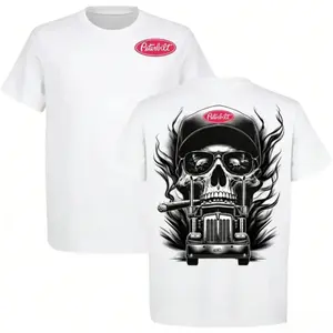 Peterbilt Skull Trucker TShirt, Truck Driver Shirt, Biker Skull Shirt, Big Rig Shirt Men, Trucker Life Tee, Heavy Duty Truck Lover Tee, Gift For Trucker