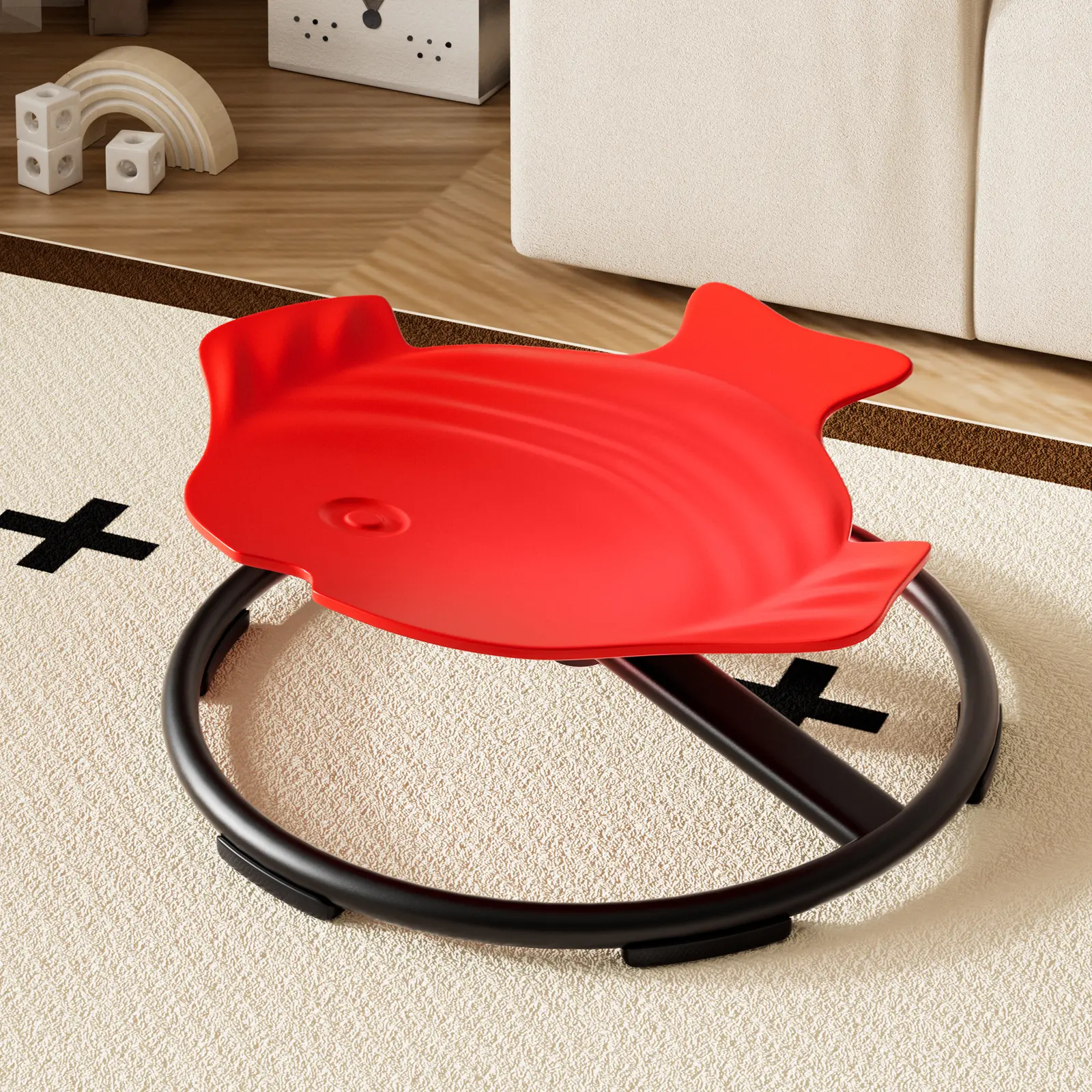 Sit and Spin 360° Kids Swivel Chair,Sensory Spinning Seat,Wobble Chair Stool,Cute Animal Design Elephant/Fish for Boys Girls,Montessori Learning/Stress Relief/Balance Training Toy