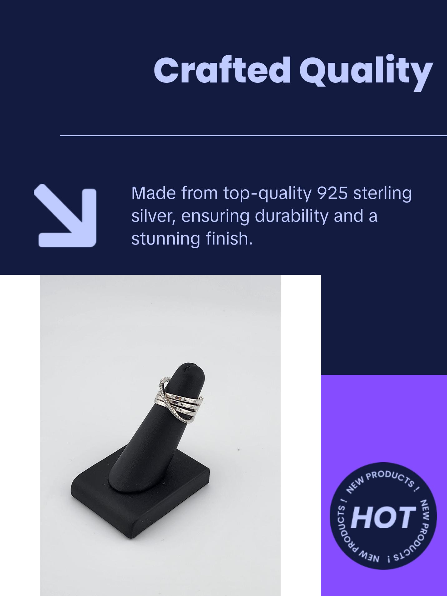 Brand New Sterling Silver 925 CrossOver Ring