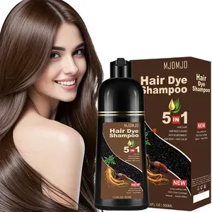 Dark Chocolate Hair Dye Shampoo 5 In 1, Instant Natural Hair Color for Women & Men Shampoo Hair Dye Para Canas, Root Touch Up for All Hair Types – Easy Application, Lasts 3-4 Weeks, 500ml