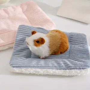 1pc Comfortable Soft Plush Small Animal/Pet Warm Bed, Guinea Pig Bed, Washable Solid Color Plush Pad Suitable for Small Animals Such As Parrots, Chinchillas, Hamsters, Rabbits, Etc.