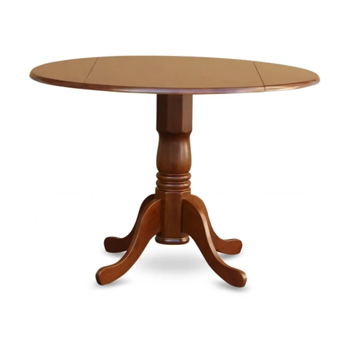 East West Furniture Saddle Brown Solid Wood Round Dining Table - 42x42 in, 2x9-in Drop-Leaves, Indoor Kitchen Wood Dinner Table for Home Dining Use, Solid Wood Table