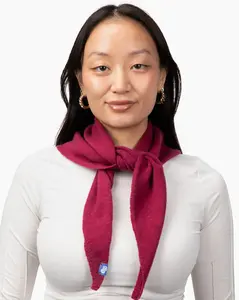 Babs Merino Cashmere Triangle Scarf in Berry