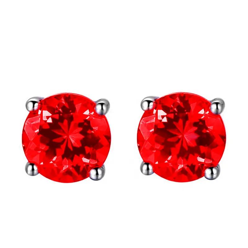 Red diamond earrings [white gold]