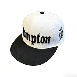 European and American black and white patterned Compton youth street dance flat-brim hat, men's trendy hip-hop hat
