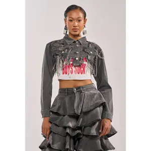 CAN'T COMPUTE ULTRA CROPPED DENIM JACKET