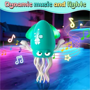 Electric Crawling Octopus Toy with LED Lights & Music, Crazy 8-Leg Action Octopus with Smart Obstacle Avoidance, Toddler Toys for Interactive Fun Gifts Sensory Newborn Cute