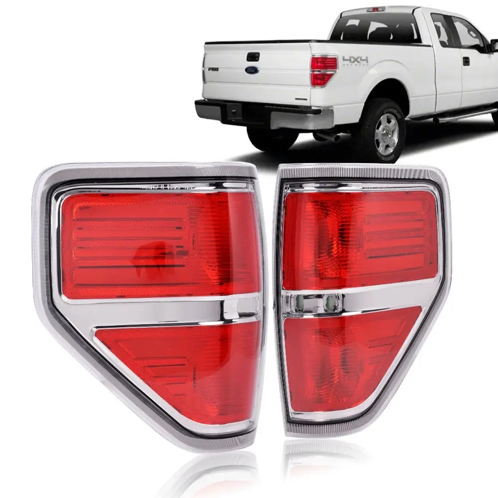 G-PLUS Carlights Rear Tail Lights, Reverse Rear Light Assemblies, Brake Lamps Fit For 2009-2014 Ford F-150 Pickup, Left & Right Set