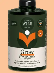 We The Wild Grow Organic Plant Food Concentrate 8 oz - Fast Release Formula for Vigorous Growth & Potted Plants