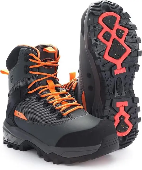 8Fans Men’s Wading Boots with Steel Nail Grip, Lightweight  Wader Shoes