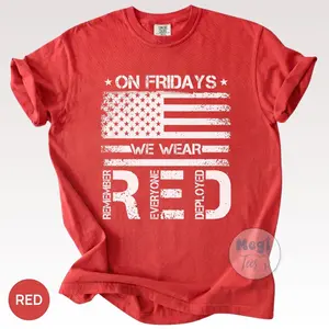 Comfort Colors® On Friday We Wear Red Veterans Shirt, Remember Everyone Deployed Tee, Red Friday USA Military Flag Shirt