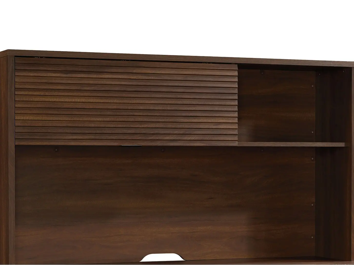 Sauder Englewood Hutch - Modern Computer Desk with Sliding Desktop Drawers & Bookshelf