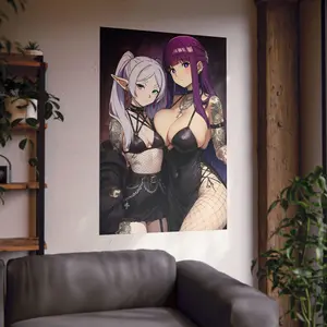 Frieren & Fern Anime Poster: Goth Lewd Wall Art