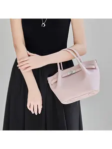 2026 spring new TC leather vegetable basket small bag women's high-end fashion retro portable messenger commuter bagPerf Power SHOP