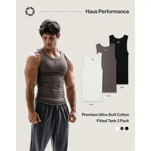 Premium Ultra-Soft Cotton Fitted Tanks 3 Pack