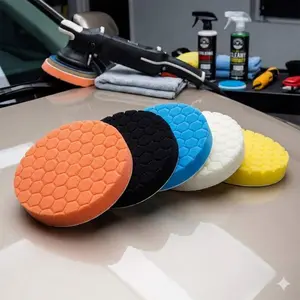 Professional Car Polishing Pad Kit, 5-Piece Set for 3-7 Inch Polishers, Buffing Waxing Wheels, paint Correction & Detailing Tools, durable Auto Polishing Equipment for Car Care & Finishing.