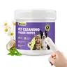 Potaroma Pet Grooming Finger Wipes for Dogs & Cats - 60 Count Grooming Products, Portable, No-Rinse, Soft, Disposable, Witch Hazel, Chamomile, Honeysuckle, Cetylpyridinium Chloride, Honey Soothe, Lick-Safe Clean, Cleans Teeth, Plaque Control