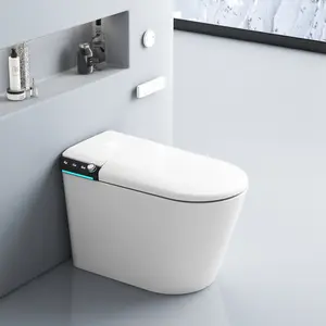 Smart Bidet Toilet 1-Piece with Auto Open/Close Lid, Heated Seat, Warm Water Wash & Air Dryer, LED Display – Luxury Modern Bathroom Upgrade, Eco-Friendly Easy Clean, Trending TikTok Smart Home Essential for Small Spaces