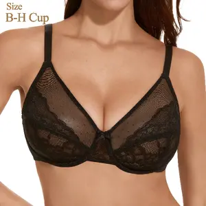 【Maywind】 Women's Minimizer Push Up Bra, Plus Size Full Coverage Underwire Lifting Floral Lace-Trim Combo Everyday Bra for Heavy Breasts (38DD), Comfortable Stylish Fit, Summer Vibes Holiday Gift, Plussize