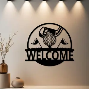 HousewarmingGift|1pc Golf-Themed Metal Wall Decor, Golf-Themed Statue Mural with Premium Finish - Ideal Gift for Holiday Season & Halloween & Spring Decor & Housewarming & Christmas & Wedding (Festive Decor) - Metal Wall Sculptures for Patio