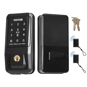 VEVOR Keyless Entry Door Lock with Handle Set, Touchpad Electronic Deadbolt with IC Card, Customizable User Codes, Keyed Entry, Auto Lock, Anti-Peeking Password, Backlit, for Home, Matte BlackVEVOR Super Brand Day