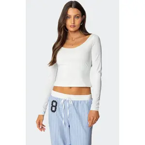 Edikted Women's Millicent Wide Scoop Neck Top