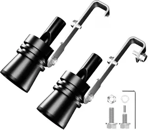 Turbo Exhaust Whistle，Exhaust Sound Enhancer，Turbo Sound Whistle Exhaust Muffler，Turbo Whistle For Car，Exhaust Whistle(XL-2PCS) (Black）